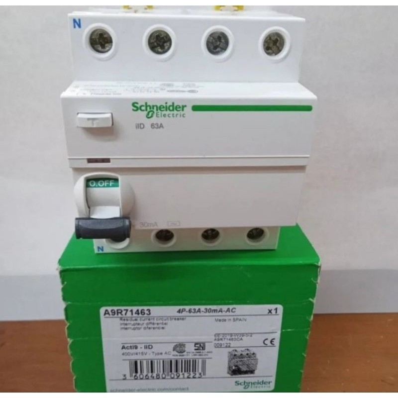 ELCB RCCB IID SCHNEIDER 4P 63A 4P 30MA/300MA