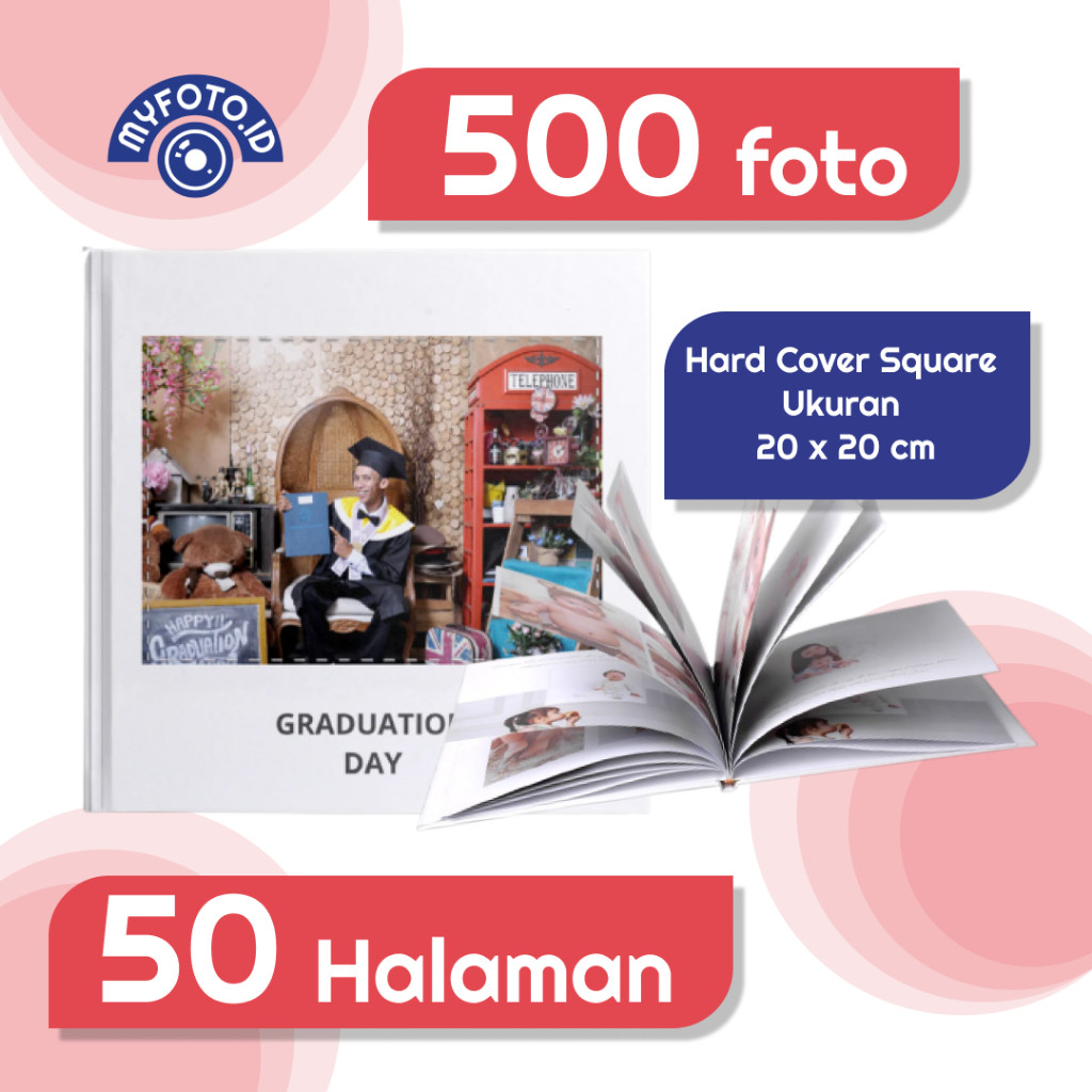 PROMO Photobook Album Foto Custom Square 20cm x 20cm Hardcover 24 s/d 50 Halaman