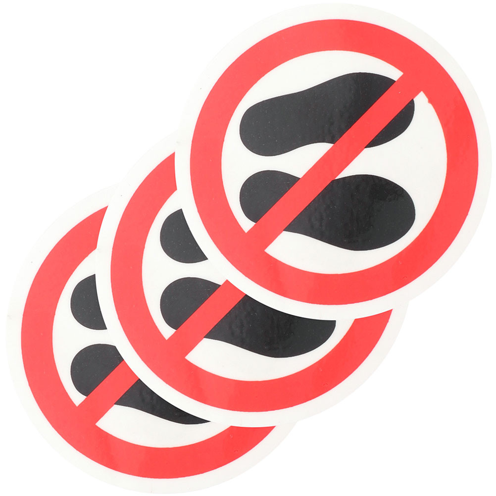 

3 Pcs The Circle Do Not Step on Stickers Logo Safety Pet Stepping Surface Decals Warning