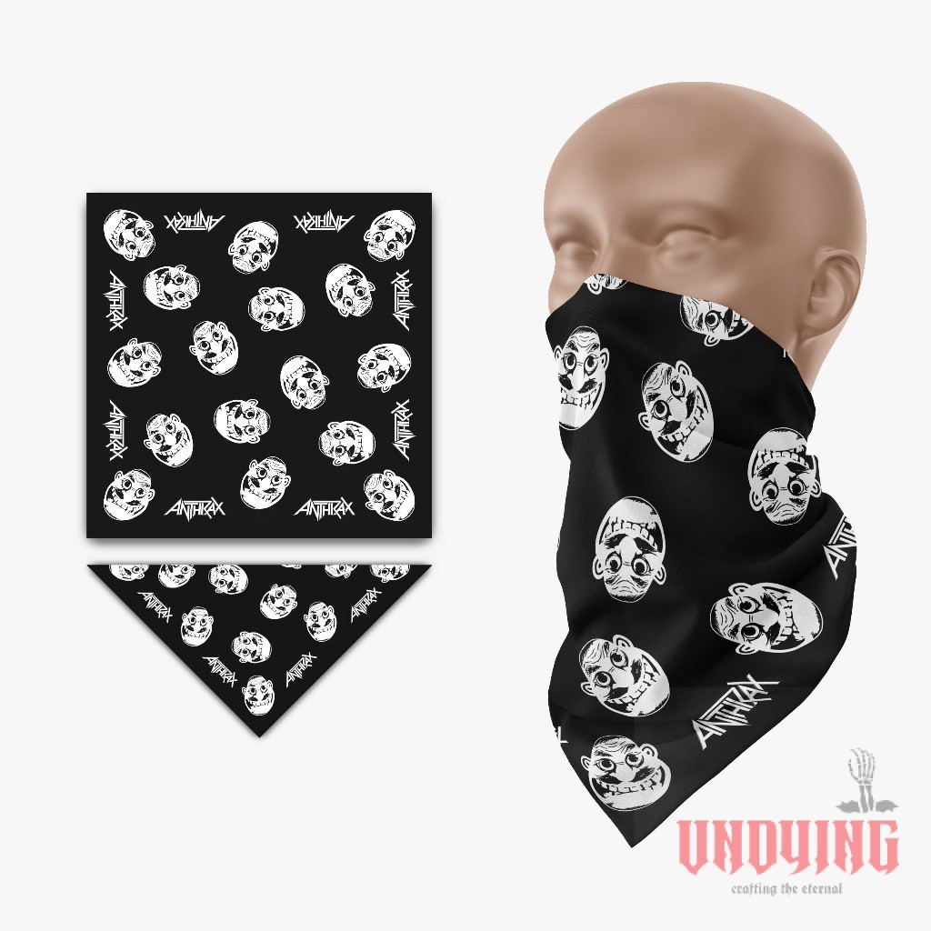 Anthrax - Bandana /Paisley Masker Scarf /Band Death Metal / Bandana Slayer Unisex /Skena Aksesoris O