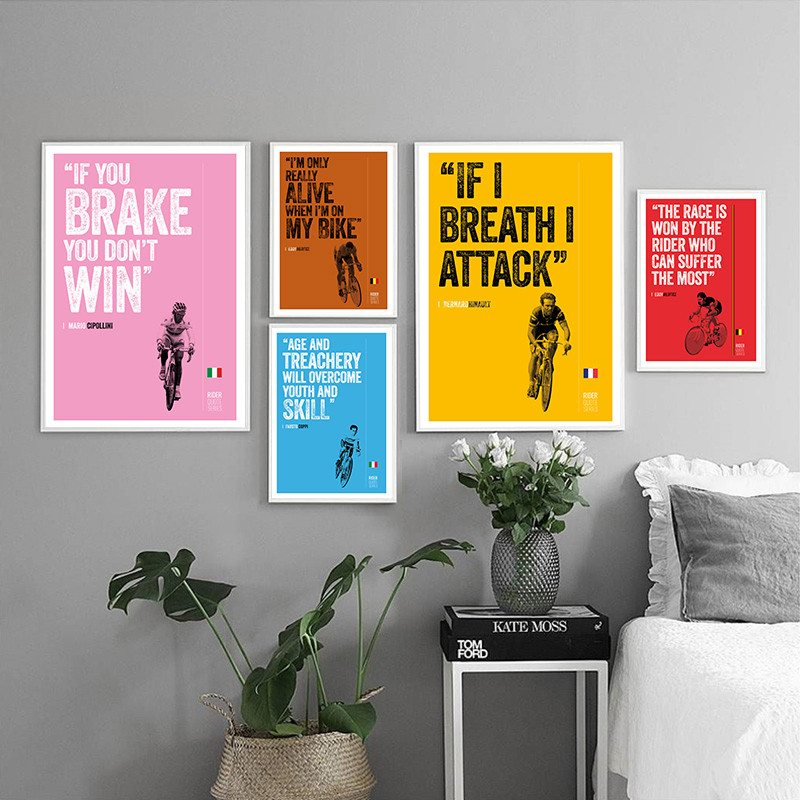 

Cycling Motivation Quote Art Print Vintage Bicycle Poster Shut Up Legs Jens Voigt Saying Canvas Painting Bike Decor Cyclist Gift