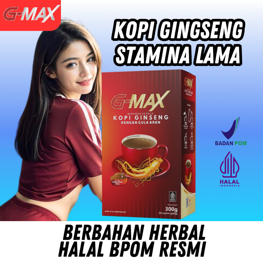 

Kopi G-max Instan Kopi Gingseng Stamina Pria Gmax Kopi Penambah tahan lama
