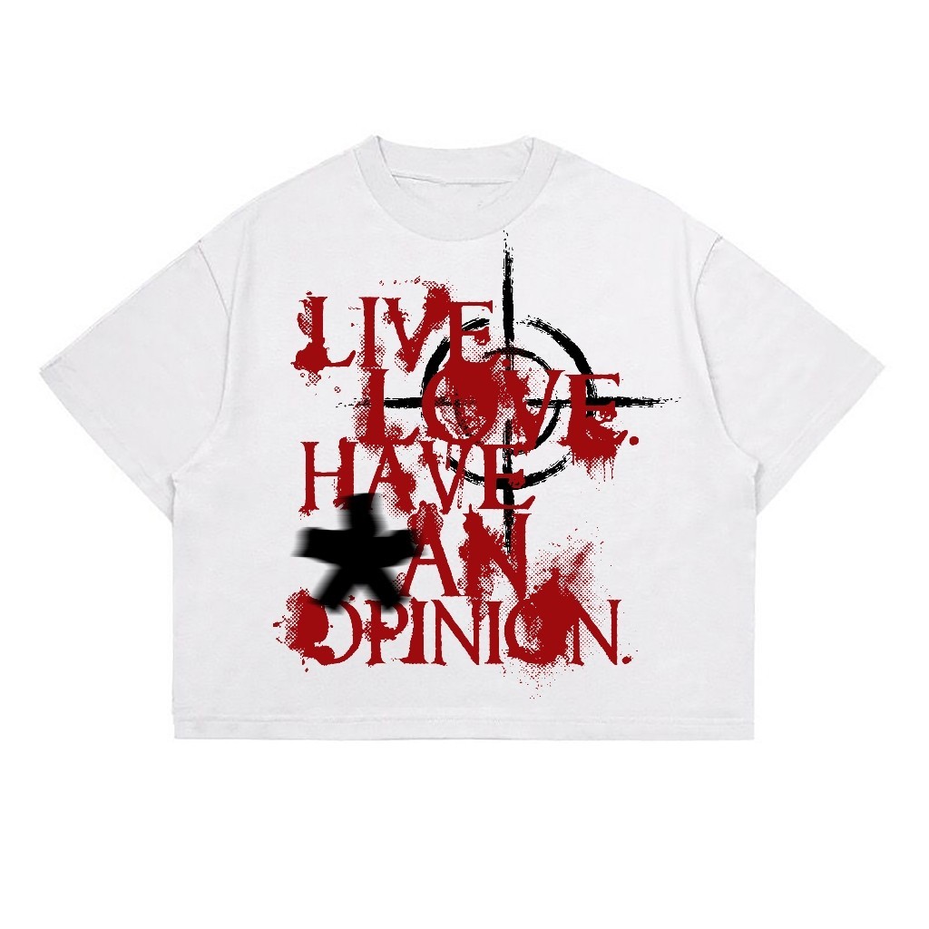 Pabrik kaos kustom Boxy Oversize Tshirt | Kaos Boxy Fit | White | Live Love