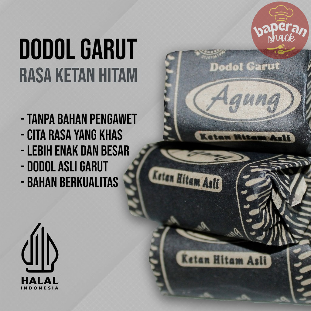 

Dodol Garut 1KG - 100G Varian Ketan Hitam Fresh Dan Tidak Lengket Dodol Agung makanan Khas Garut