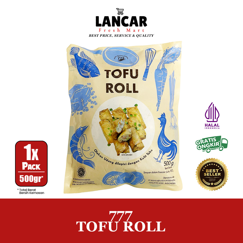 

777 TOFU ROLL 500GR / 777 TOFU ROLL UDANG 500GR