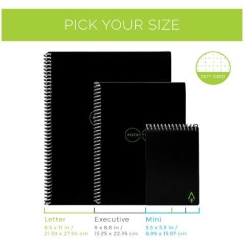 

TERLARIS! Rocketbook Core Everlast Smart Notebook Reusable - Executive 6"x8.8" - Atomic Red