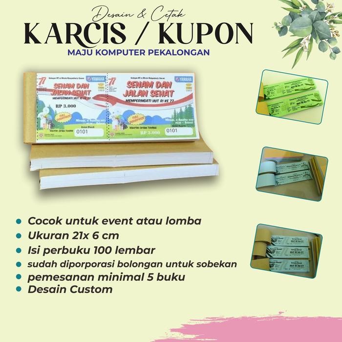 

CETAK KARCIS PARKIR DAN KUPON EVENT LOMBA CUSTOM ISI 100 - KERTAS WARNA, CETAK WARNA