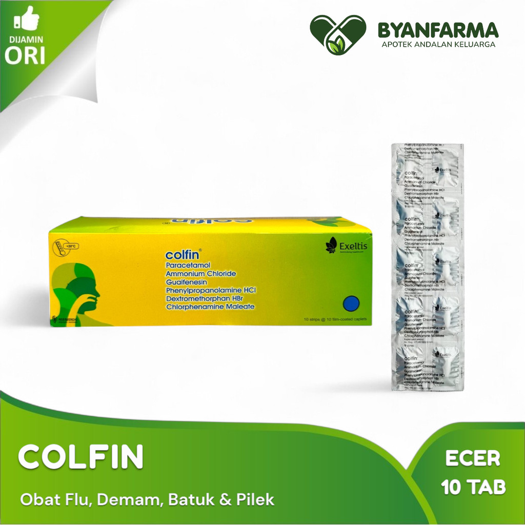 Colfin 10 Tablet -  Obat Batuk Alergi / Kering / Flu Pilek / Panas Demam ED 2027