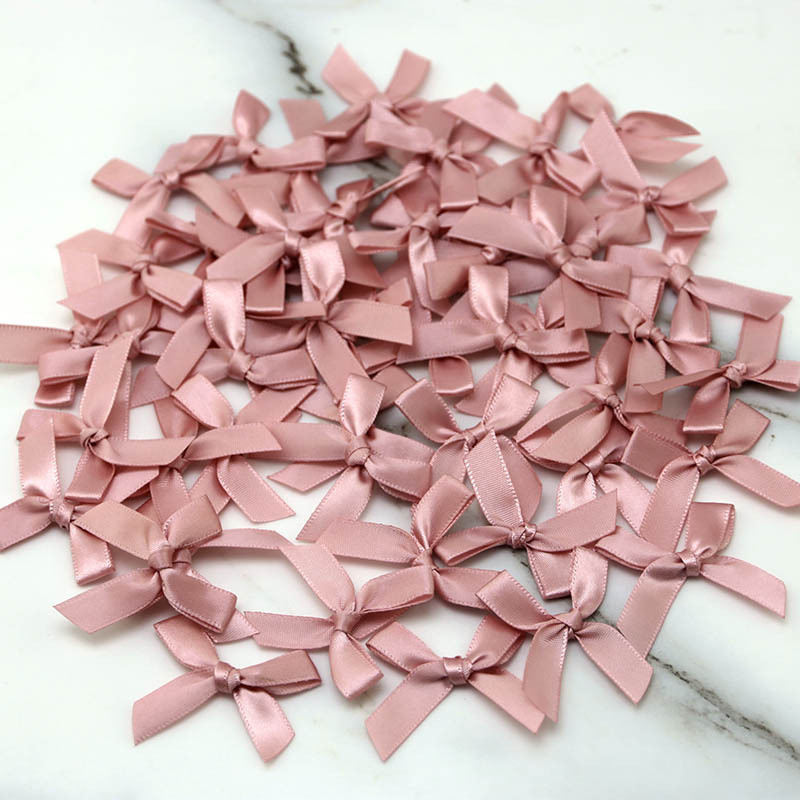 

(50 Pcs) 4*4cm Colourful Ribbon Bows Small Size Polyester Satin Ribbon Bow Flower DIY Craft Decoration