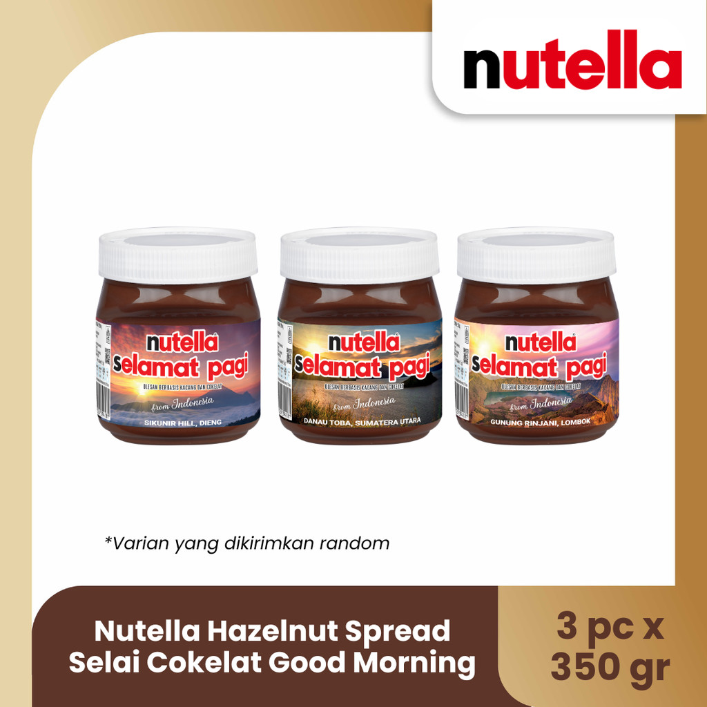 

Nutella Hazelnut Spread Selai Cokelat 350gr [Special Edition Good Morning] - 3pcs
