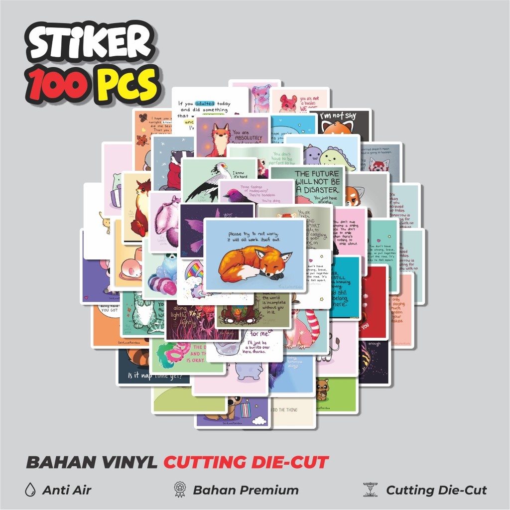 

Terbaru! 50 pcs Stiker Animal/Hewan Hewan Dekorasi Lucu Kreatif untuk Notebook, Skateboard, HP