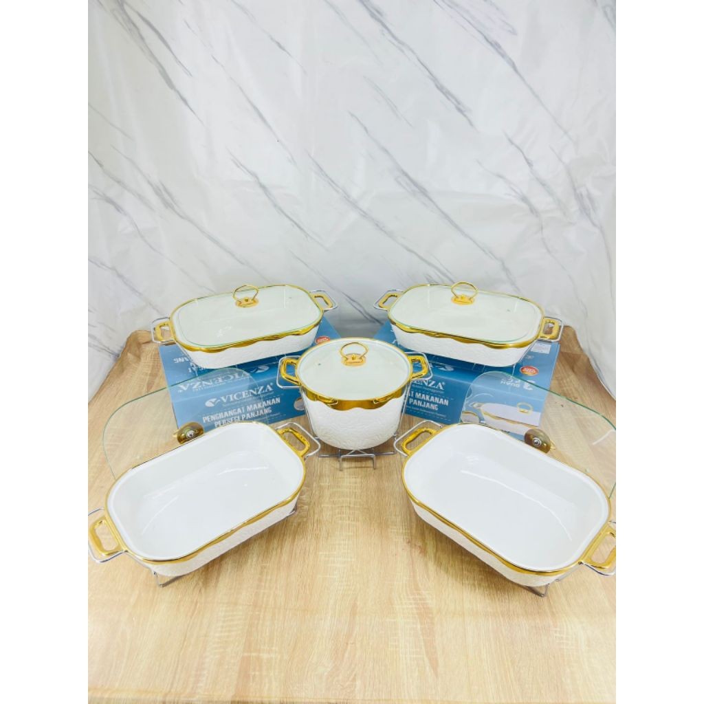 Prasmanan / Semeja Keramik Marble Vicenza Set 5pcs (BM680 & CR-918)