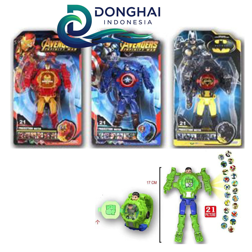 JAM TANGAN ROBOT ANAK LAKI LAKI KARAKTER BATMAN LASER 21 GAMBAR