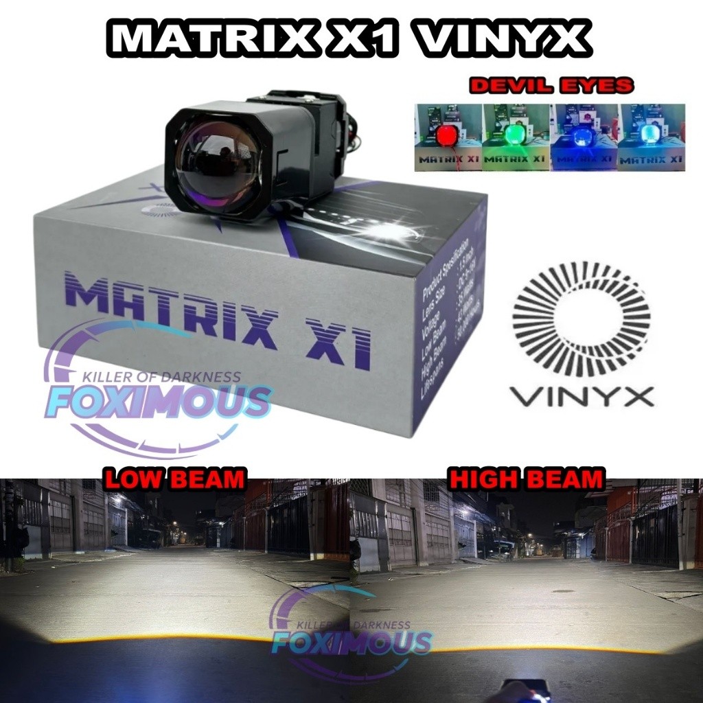 Biled Projector Matrix X1 Vinyx 1,5 inch Premium Purple Lens 40 Watt Mini Biled Projector X1 Vinyx