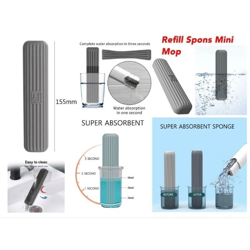 REFILL SPON mini mop spon isi ulang minimop refill busa alat pel mini spon alat pel lipat