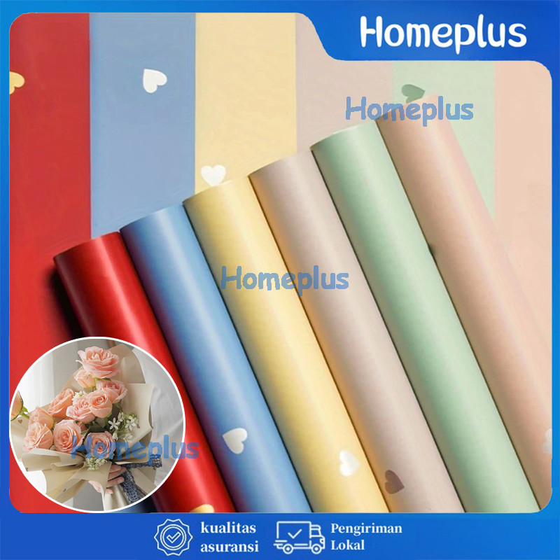 

20 LEMBAR Wrapping Paper Kertas Buket LOVE Polkalove Cellophane / Flower Wrapping Paper Celophane / Chellophane