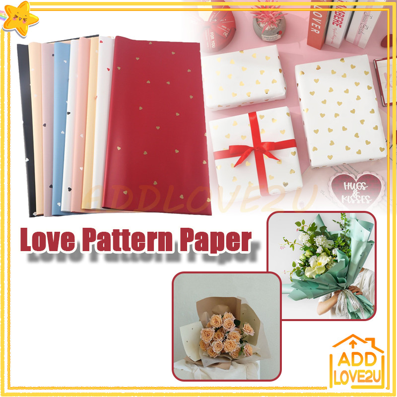 

20 Lembar Kertas Buket Polkalove Cellophane Flower Wrap/Motif Love Mini Cellophane Florist/Kertas Kado