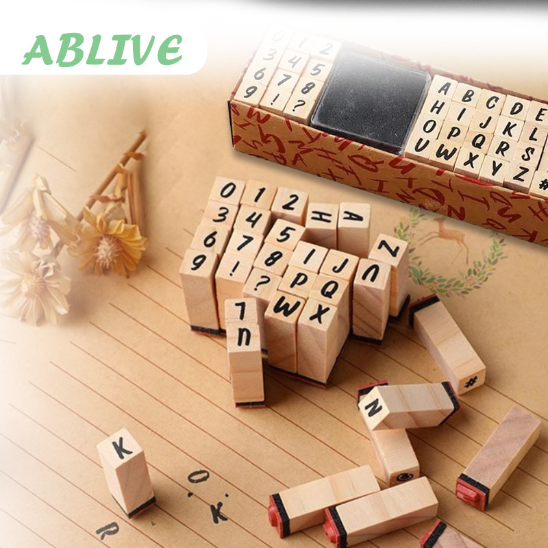 Stempel Huruf Dan Angka Lengkap Isi 40 Stempel Alfabet English Numberic Huruf Kapital Font Symbol