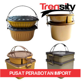 Rantang Plastik Idola 2 Susun Sekat / Rantang Bulat 2 Tingkat Dengan Sekat / Tempat Bekal Makanan *T
