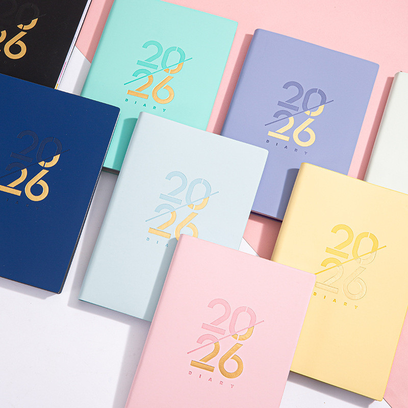 

2026 Agenda A5 Soft Cover Book Efficiency Annual Calendar Notebook 312 pages/156 sheets English Planner Notepad Back To Schooll