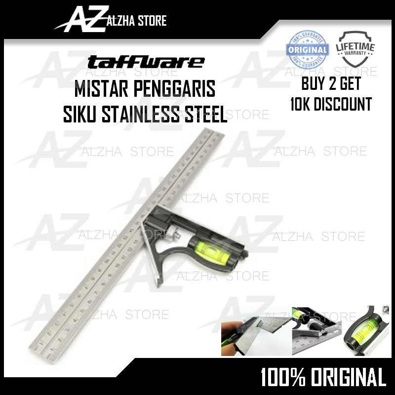 

[BEST QUALITY] MISTAR PENGGARIS SIKU STAINLESS STEEL