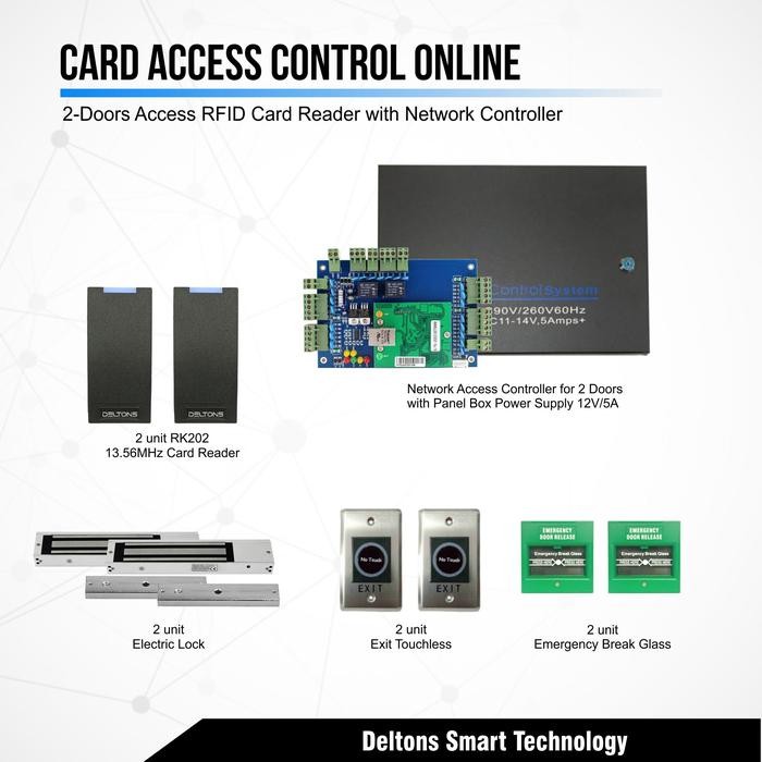 

2 Door Akses Access Control Online Record History Door Activity Report - 13.56MHz
