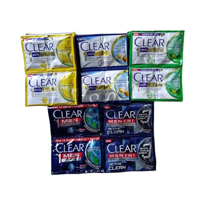 SHAMPOO CLEAR SACHET/1 RENCENG=12