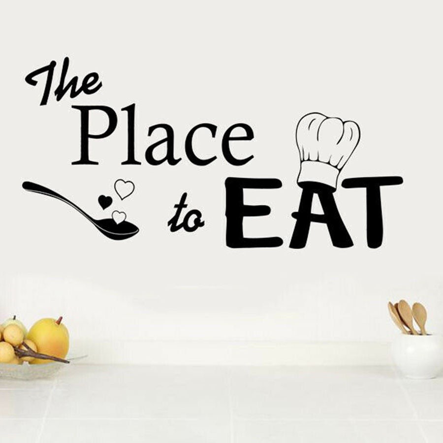 Stiker Dinding Dapur Stiker Dinding Dapur The Place Eat Quotes Art Lettering Vinyl Decals Restoran