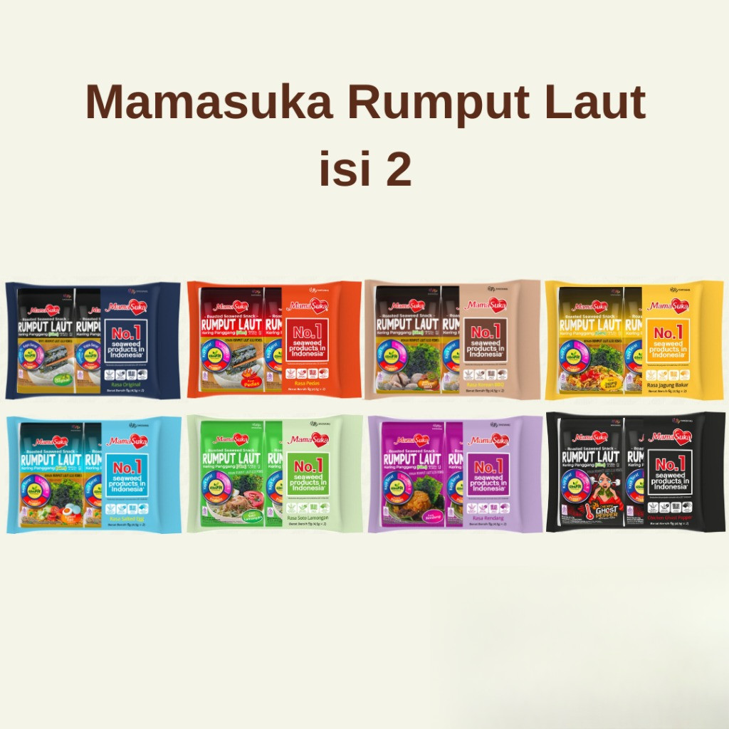 

Mamasuka Rumput Laut GIM Nori 2 x 4,5gr 1 Pak isi 2 bungkus (1 Pak)