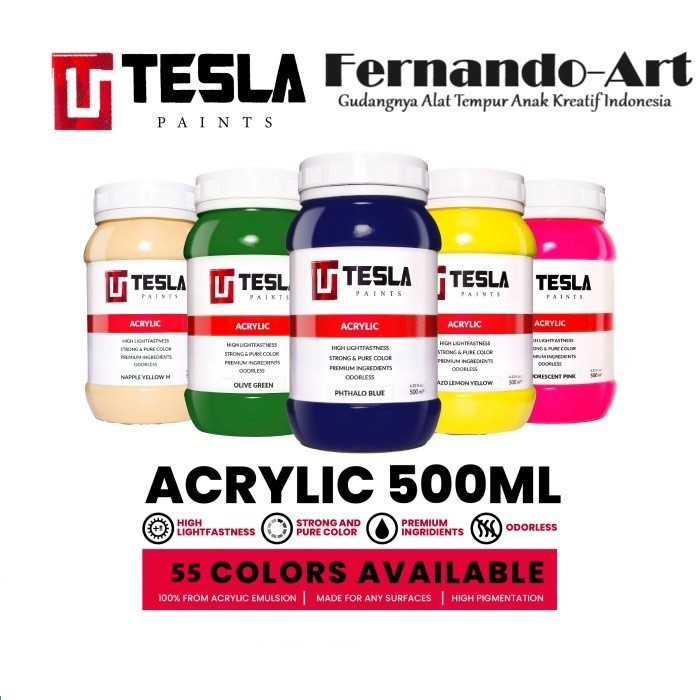 

Acrylic Tesla Paints @500ml / Cat Akrilik Tesla @500ml