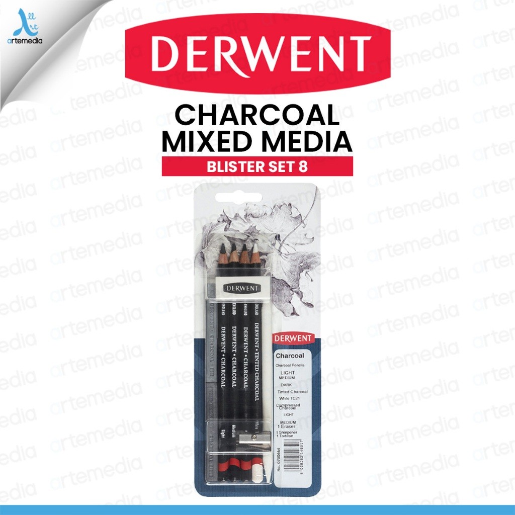 

Derwent Charcoal Mixed Media 8 Blister Set