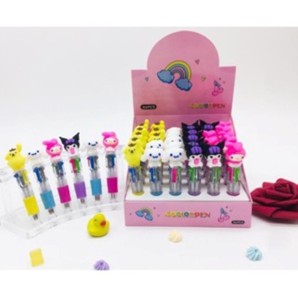 

*KA* PULPEN 4 WARNA MINI SANRIO MURAH / BOLPEN WARNA KARAKTER / bolpoin viral motif kepala boneka (SATUAN) NEW