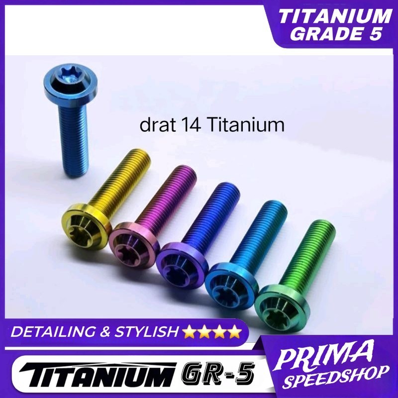 baut Titanium Drat 14 original Thailand GRADE 5