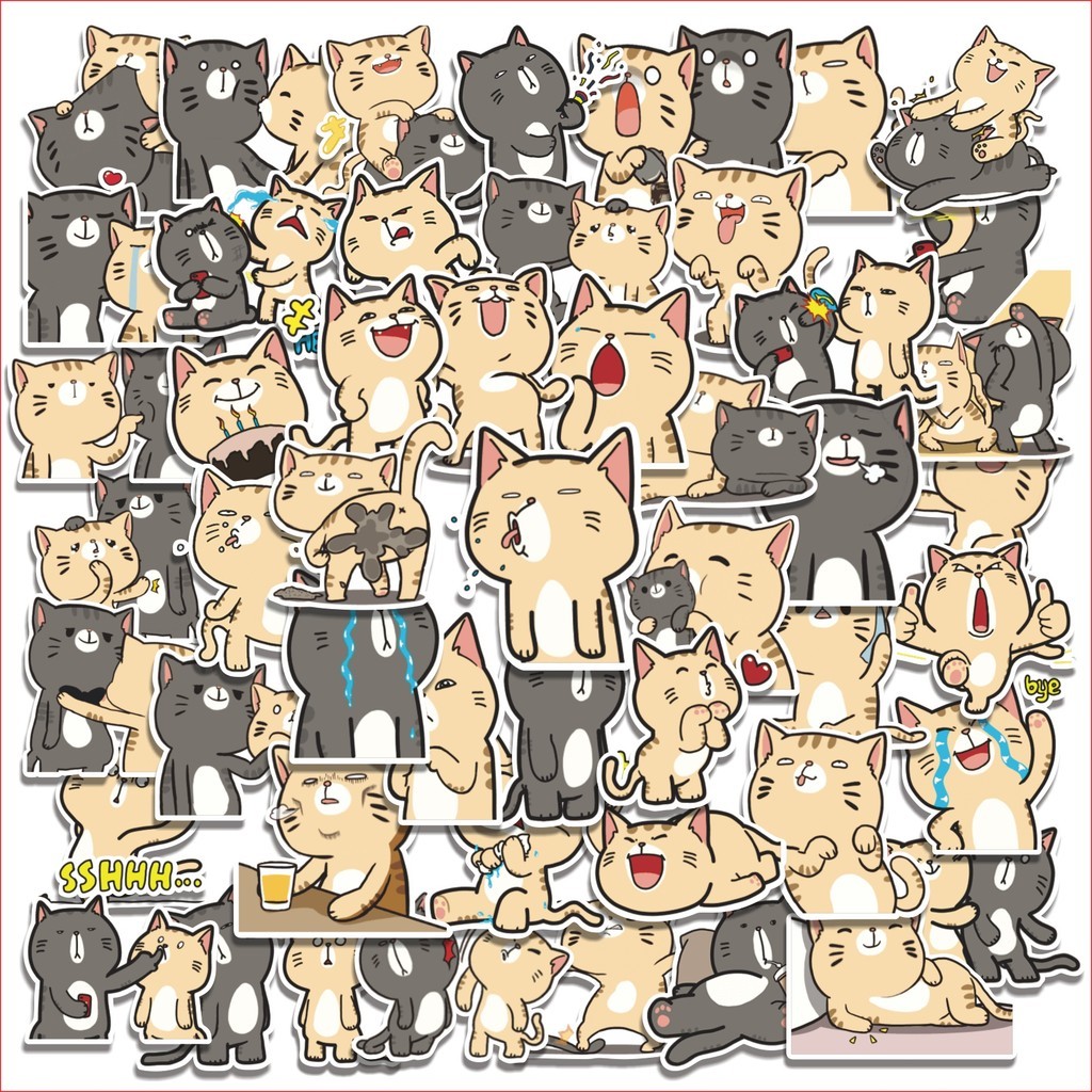 

COD 50 Pcs Stiker Boogy Tamy Couple Cat Anime Lucu Anti Air Untuk Dekorasi Notebook Sepeda Skateboard Handphone DIY