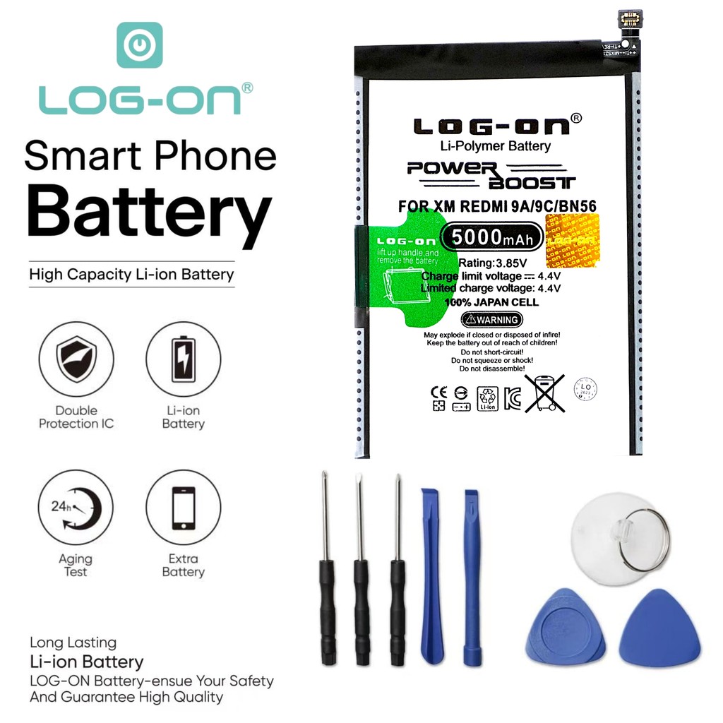 Log On - BN-56 Xiaomi Redmi 9A / Redmi 9C Power Boost Double Protection IC Battery Baterai Batre