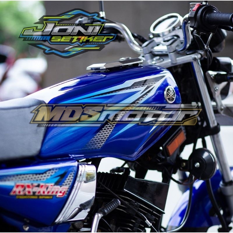 STIKER STRIPING ORI YAMAHA RX KING 2005 BIRU FULLSET EMBLEM STIKER RX KING BIRU 2005