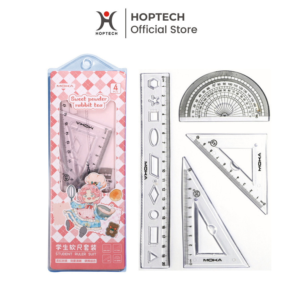 

LW - Penggaris Segitiga Busur dan Lurus Fancy Anak / Premium Ruler