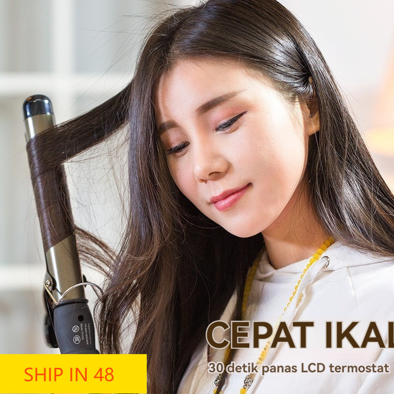 SHIP IN 48 Catokan Rambut Curly Gold Ceramic 32mm 38mm Catokan Curly Keriting Rambut / Catok Rambut 