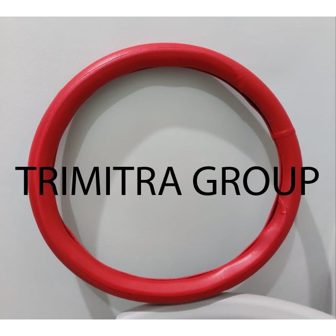 Cover Stir Sarung Stir Mobil Innova Reborn Kulit Simple Elegant Hitam - Merah