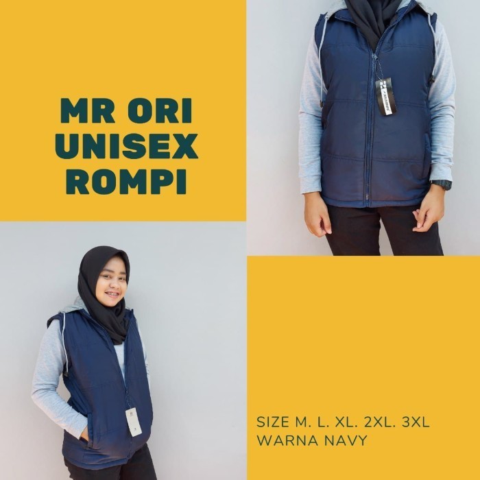 SALE -Rompi Pria Rompi Wanita Rompi Motor Rompi Unisex Jaket Rompi-NAVY - XXL
