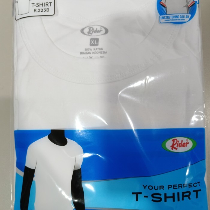SALE -KAOS OBLONG RIDER / OBLONG PRIA PUTIH / KAOS DALAM RIDER ROUND NECK - Putih, S