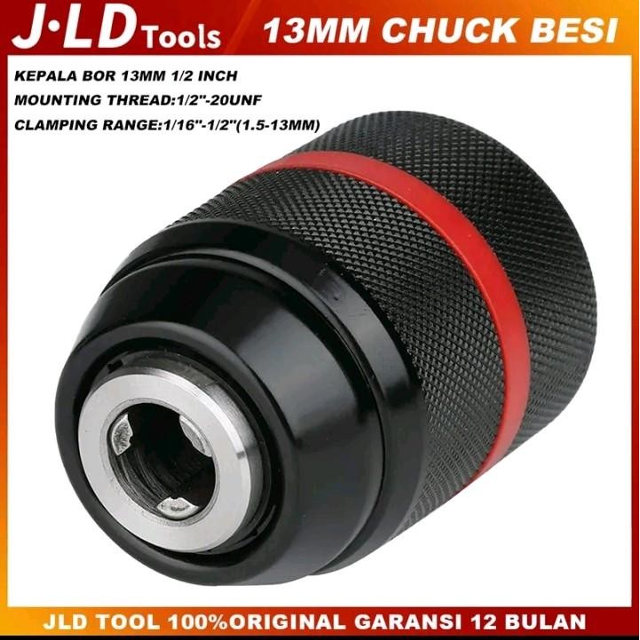 JLD KEPALA BOR CHUCK 10MM DAN 13MM KEYLESS FACELIFT , TANPA KUNCI CHUCK MESIN BOR ADAPTOR KEPALA BOR