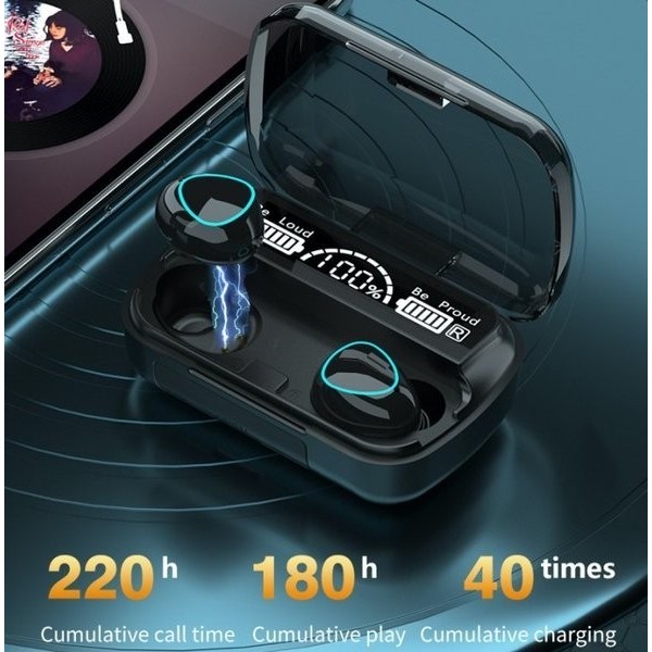 Headset Bluetooth M10 Tws Dital Indicator V5.1 BT Wireless