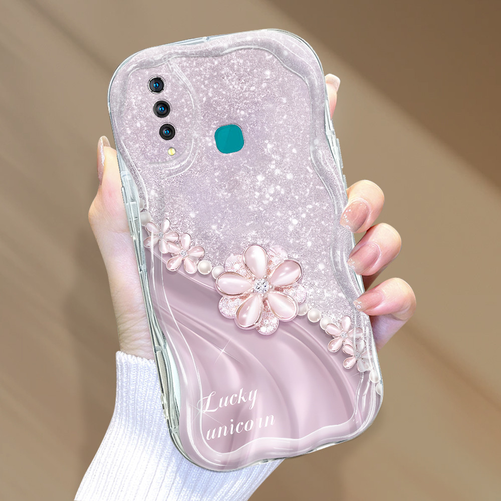 Casing Hp Untuk Vivo Z1 Pro Z5X Desain Baru Phone Case Kesing Cassing Cewek Terbaru Purple Flower 66