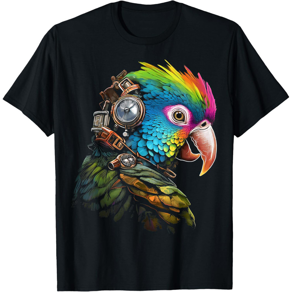 Kaos Burung Beo Motif Grafis Burung Beo Hewan Berwarna-warni Seni Burung Beo