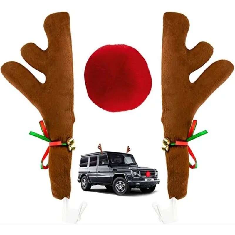 NBO76 Boneka Tanduk Rusa Mobil Car Reindeer Christmas Tanduk Rusa Mobil Dekorasi Natal Hiasan Tanduk