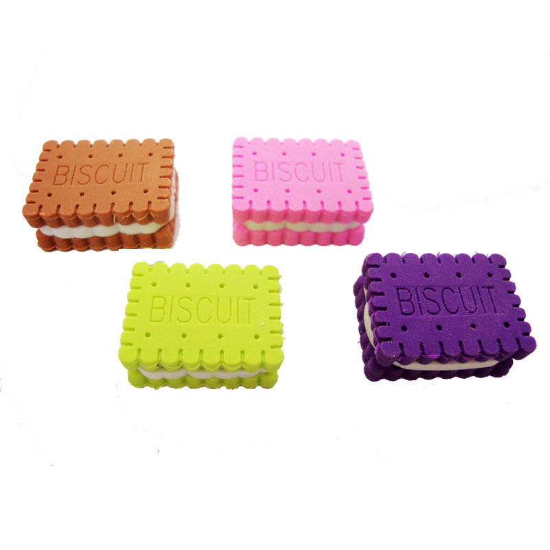 

1 Piece Lytwtw's 2B Cute Sandwich Biscuits Soft Erasers Rubber Kawaii Stationery School Office Supplies Creative Easy