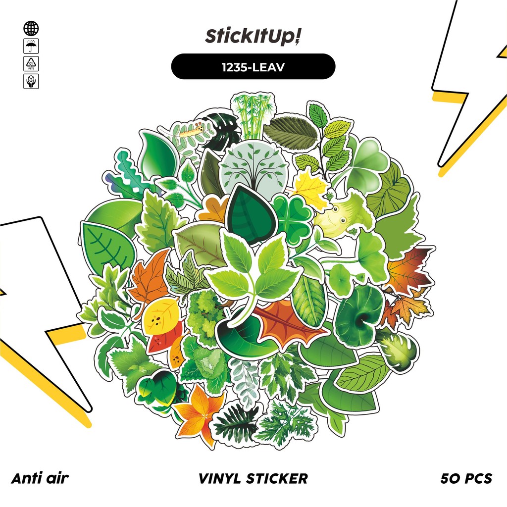 

COD 50 Pcs Stiker Leaves & Flowers Lucu Anti Air Untuk Dekorasi Notebook Sepeda Skateboard Handphone DIY