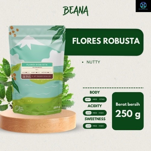 

Flores Manggarai Robusta Coffee Roasted Beans | Biji Kopi Bubuk 250gr - Beana Roastery Semarang