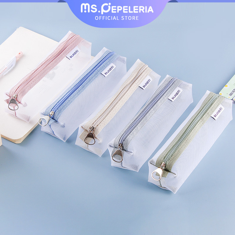 

Kotak pensil korea pouch/ tempat pensil transparant simple bening/pencil case lucu-Ms.Pepeleria